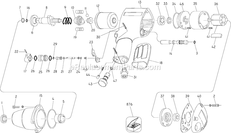 Page A Diagram and Parts List for PT501 Type 0 Porter Cable Air Tool